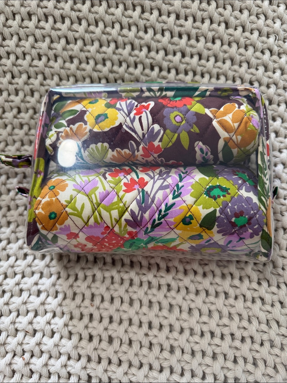 Vera Bradley Multi-Color Floral Clear Cosmetic Bag Set + Key Chain + Coin Purse - Picture 3 of 11